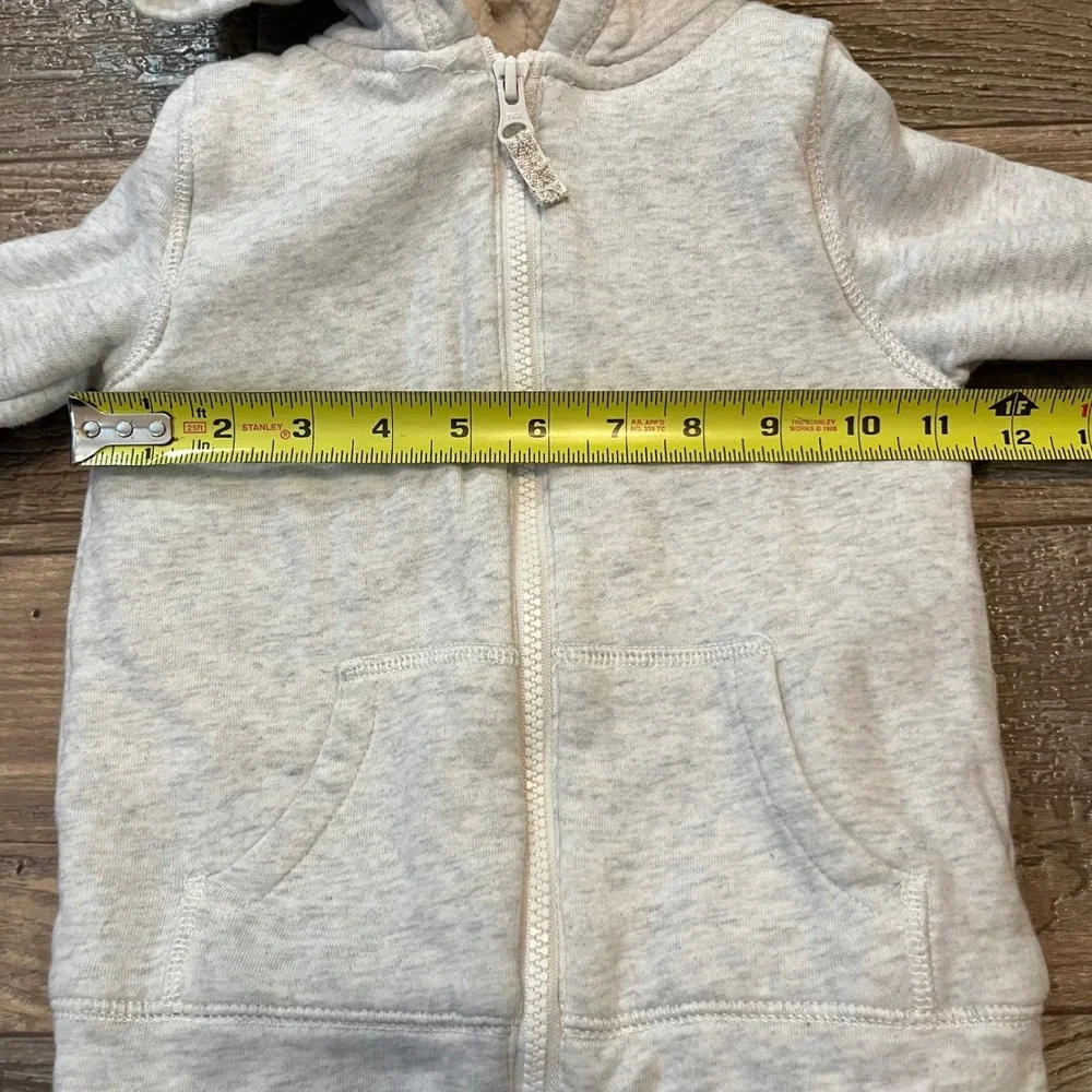 Carters Toddler‎ Boys Girls Gray Sherpa Lined Zip Up Hoodie Jacket 4T 2M068810